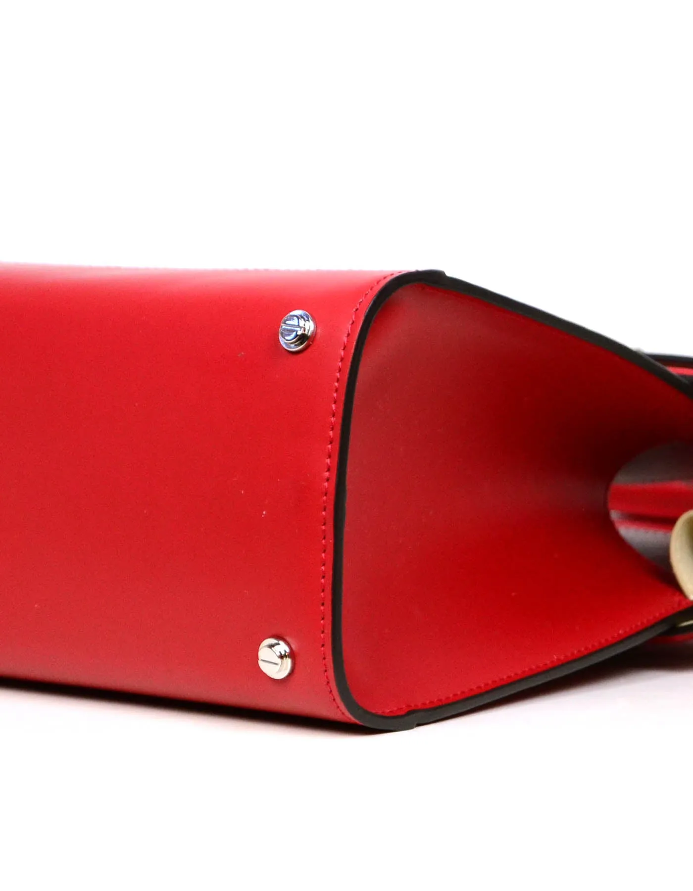 Givenchy Red Smooth Leather Small Horizon Satchel Bag w/ Strap