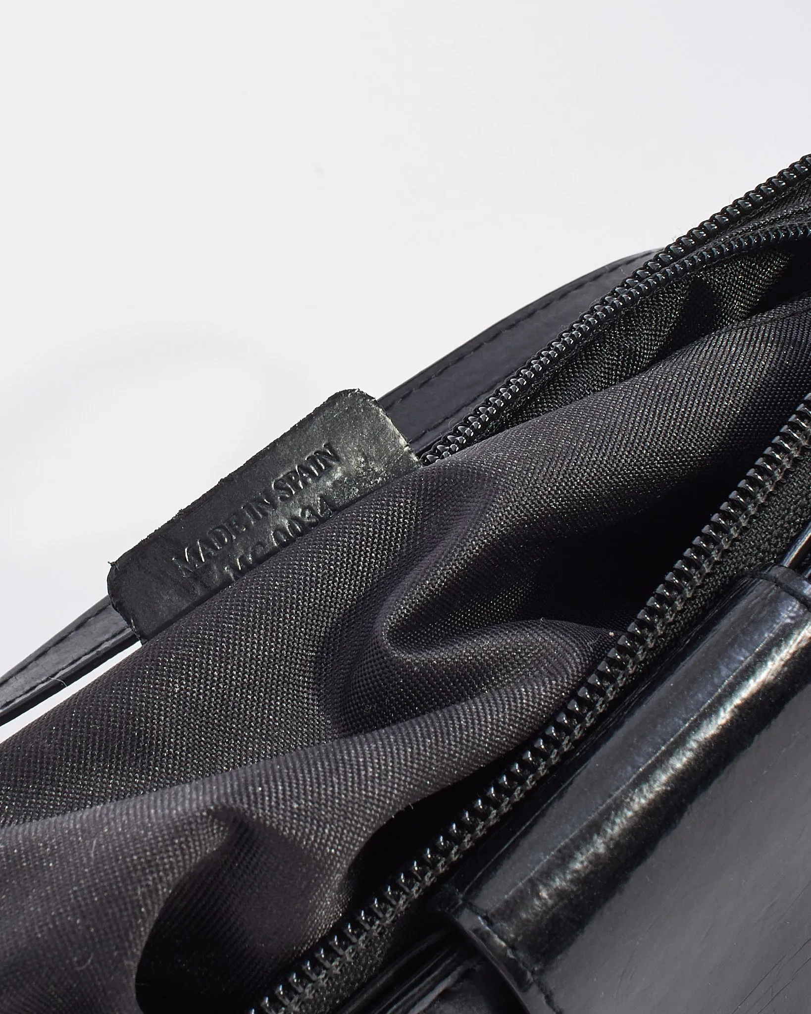 Givenchy Vintage Black Patent Leather Logo Shoulder Bag