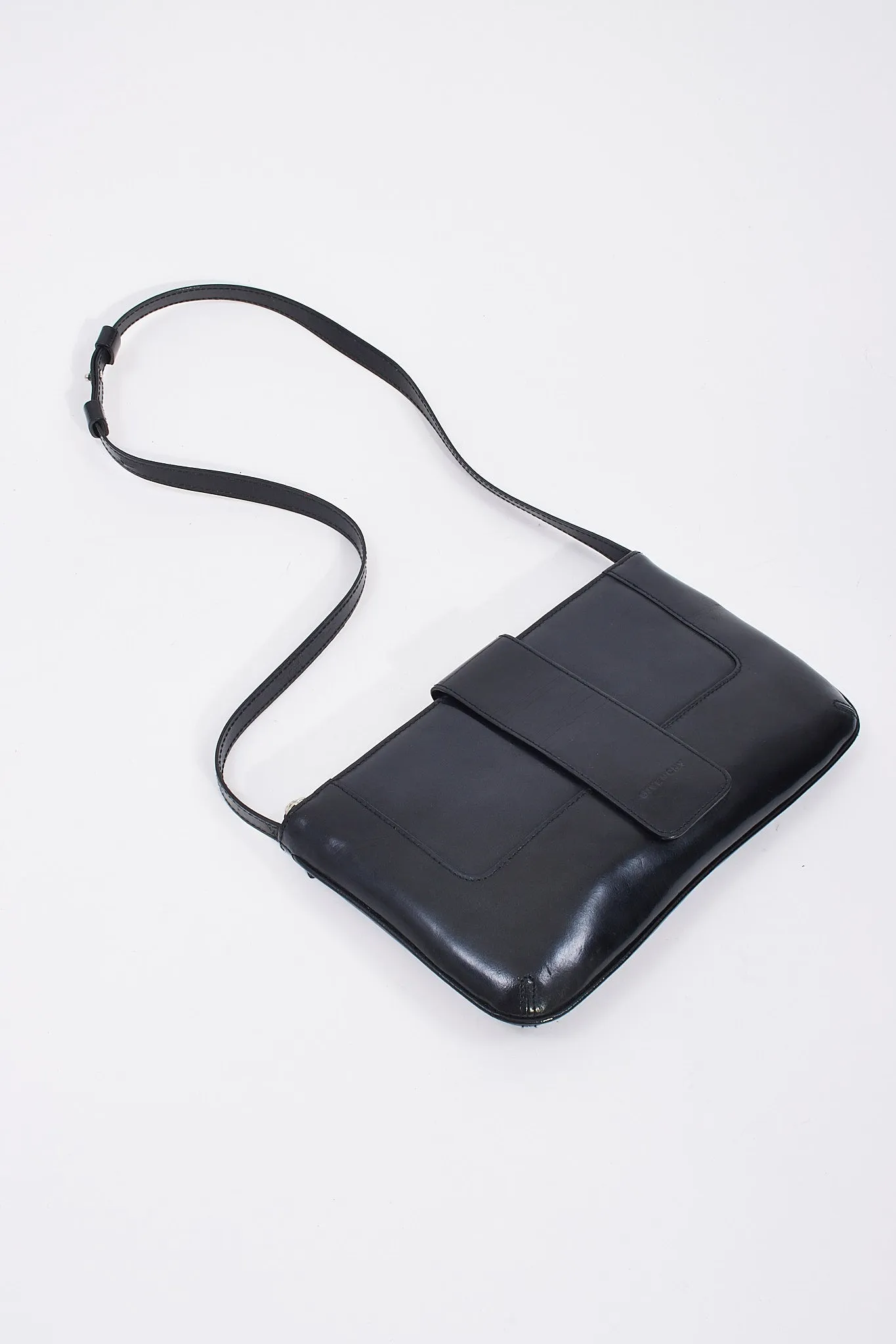 Givenchy Vintage Black Patent Leather Logo Shoulder Bag