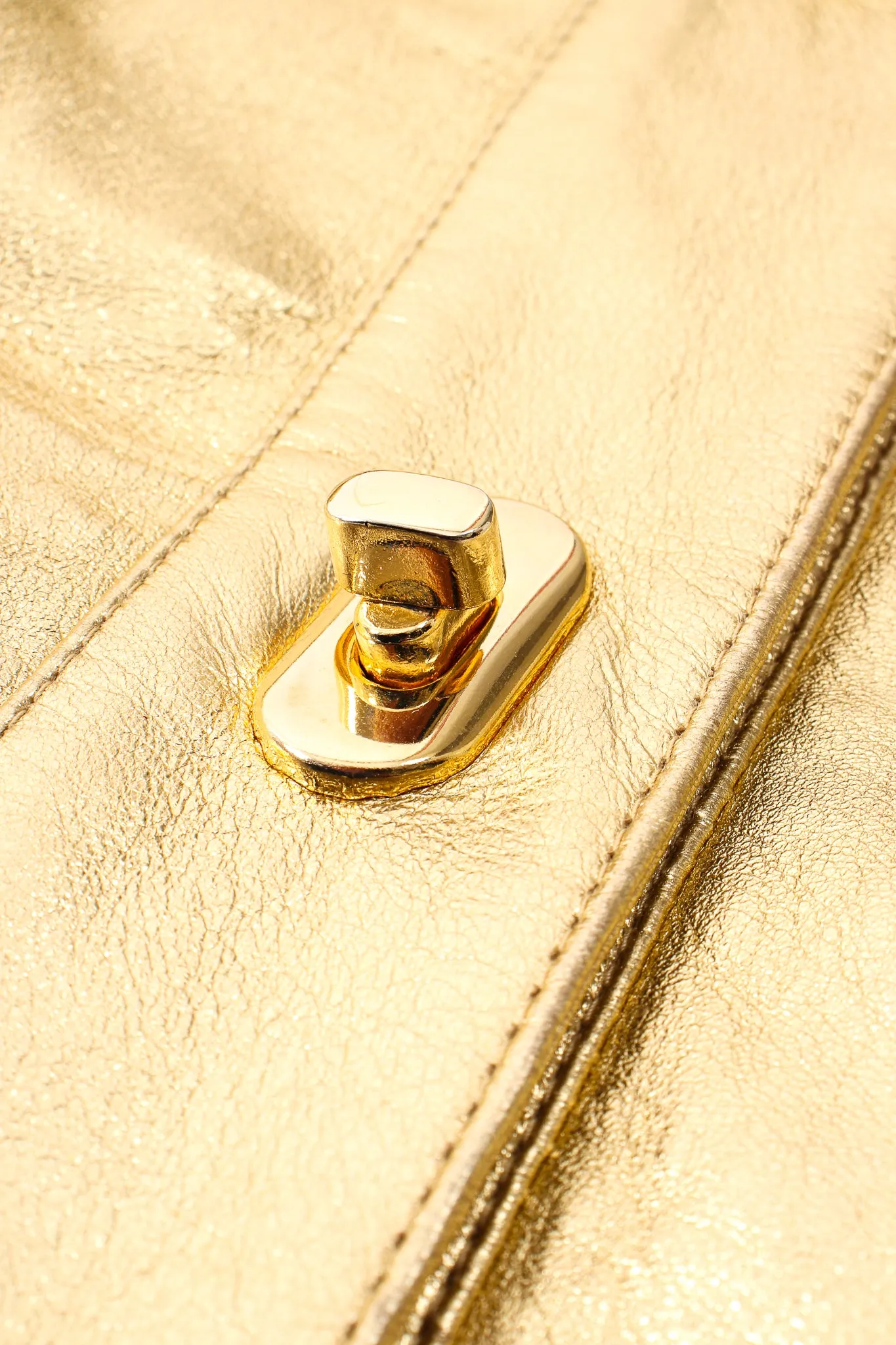Gold Leather Turnlock Jacket
