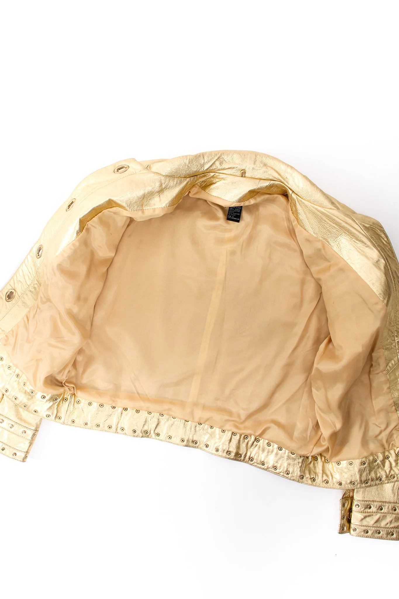 Gold Leather Turnlock Jacket