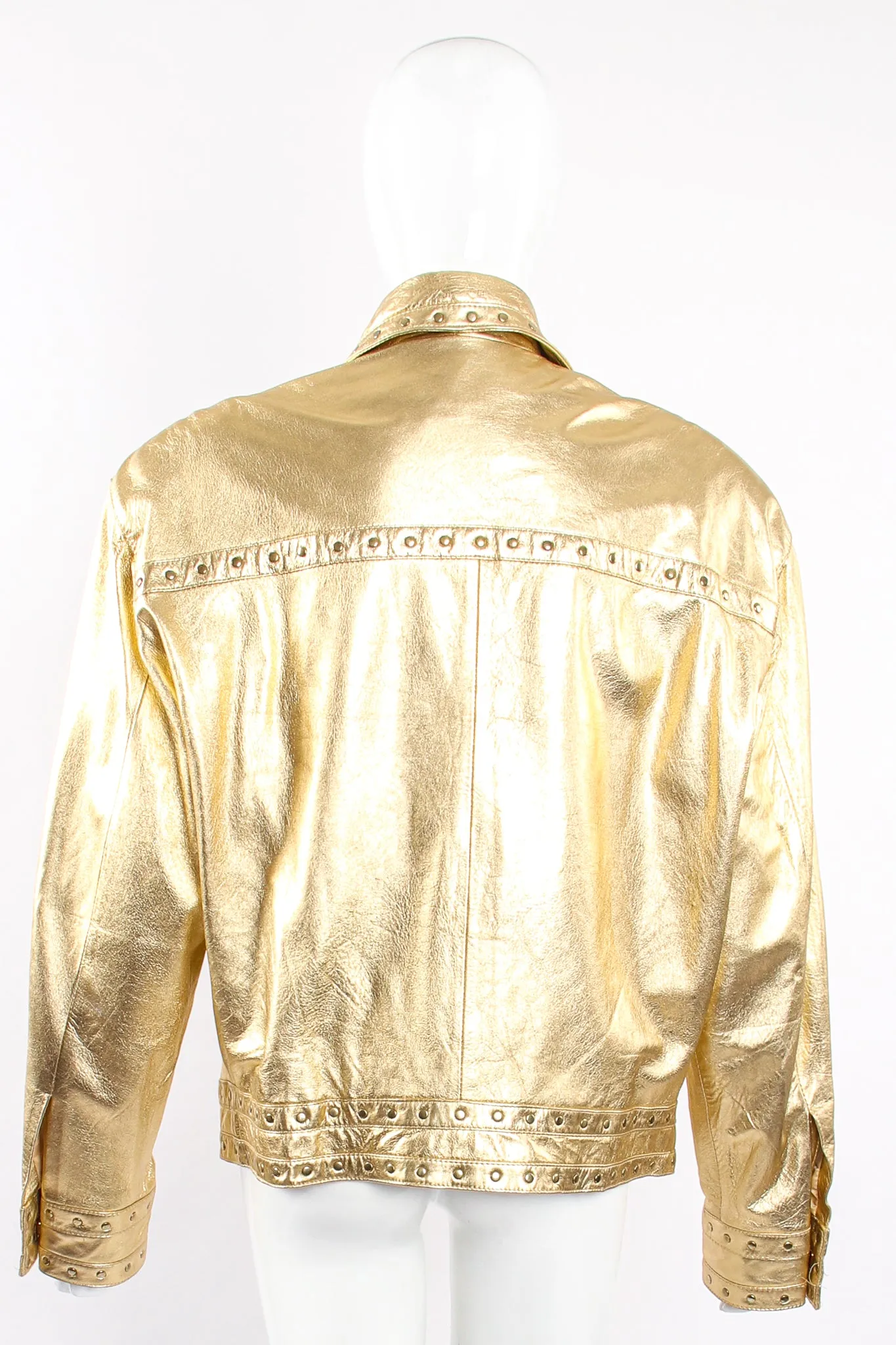 Gold Leather Turnlock Jacket