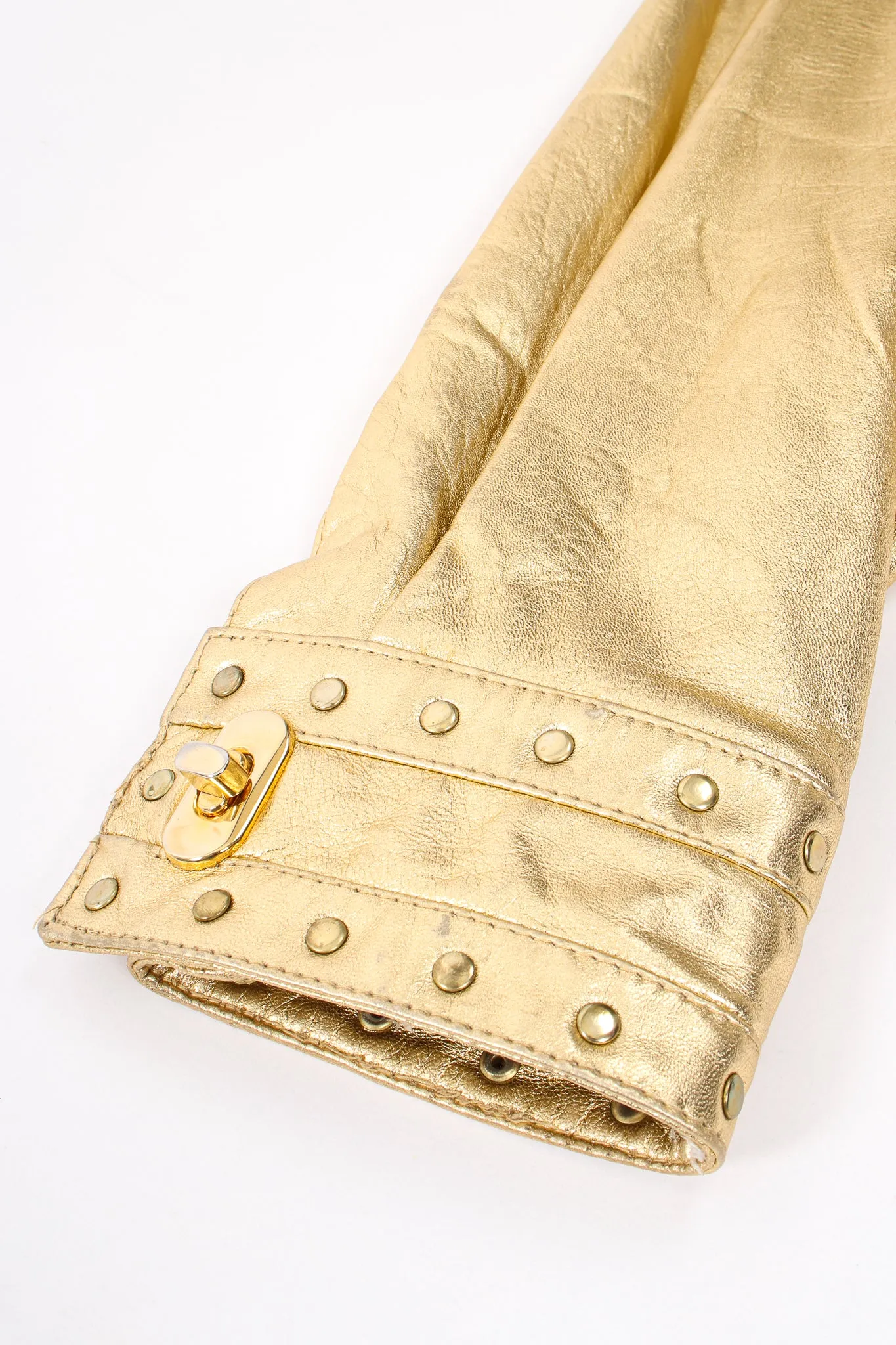 Gold Leather Turnlock Jacket