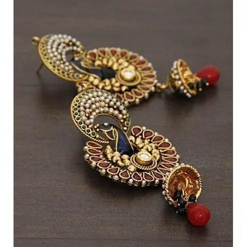 Golden Embellished Earrings (100000061614)