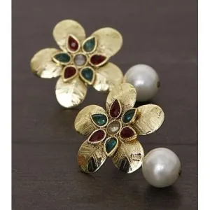 Golden Embellished Earrings (100000061627)