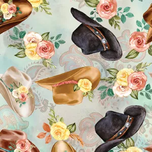 Gone Country by Benartex - Hats Multi by the yard 3488