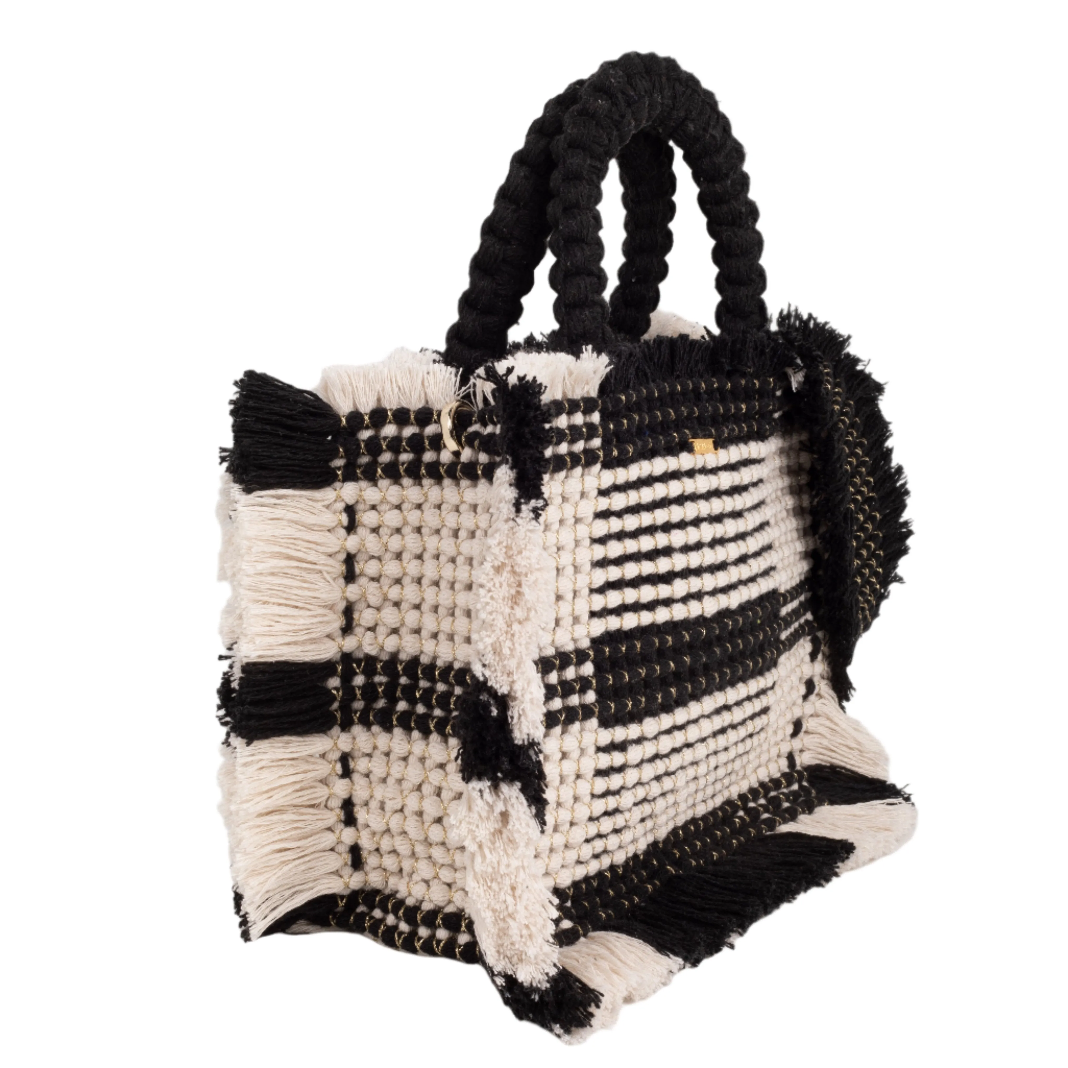 Gossypium Tote Bag Medium - Buttercream & Black