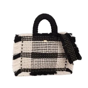 Gossypium Tote Bag Medium - Buttercream & Black