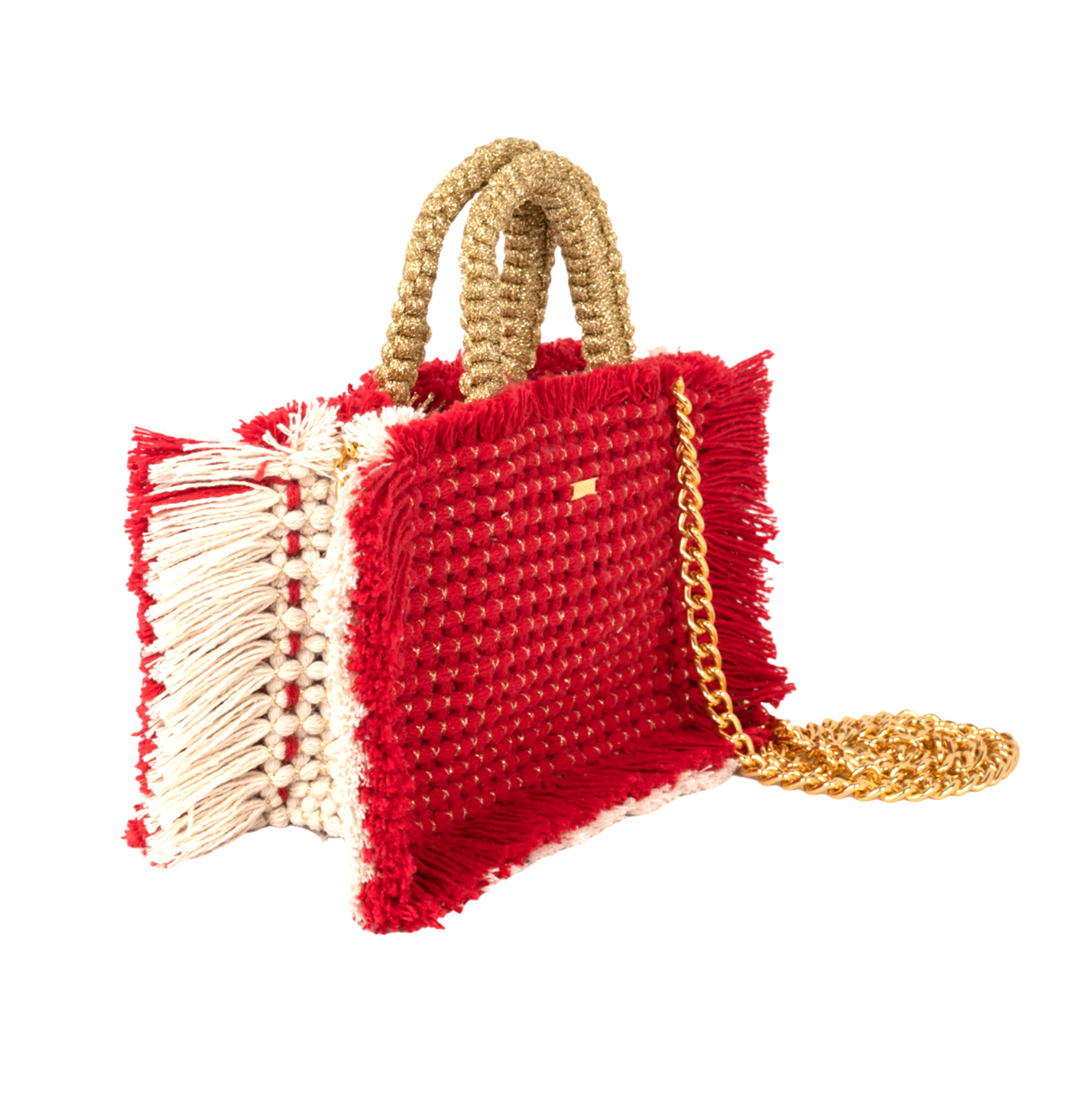 Gossypium Tote Small #2 - Red & Buttercream