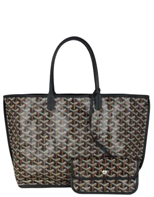 Goyard Black Canvas/ Leather Goyardine Reversible Anjou PM Tote Bag