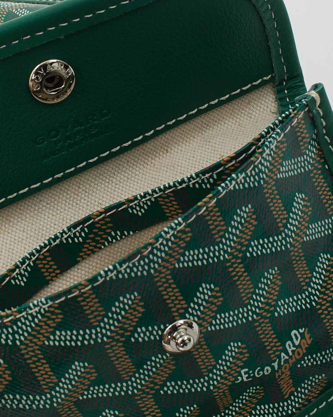 Goyard Green Canvas Reversible Anjou Mini Bag