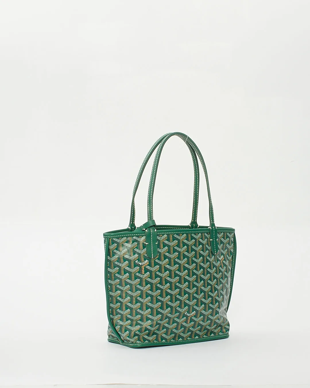 Goyard Green Canvas Reversible Anjou Mini Bag