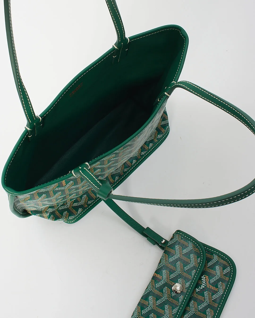 Goyard Green Canvas Reversible Anjou Mini Bag