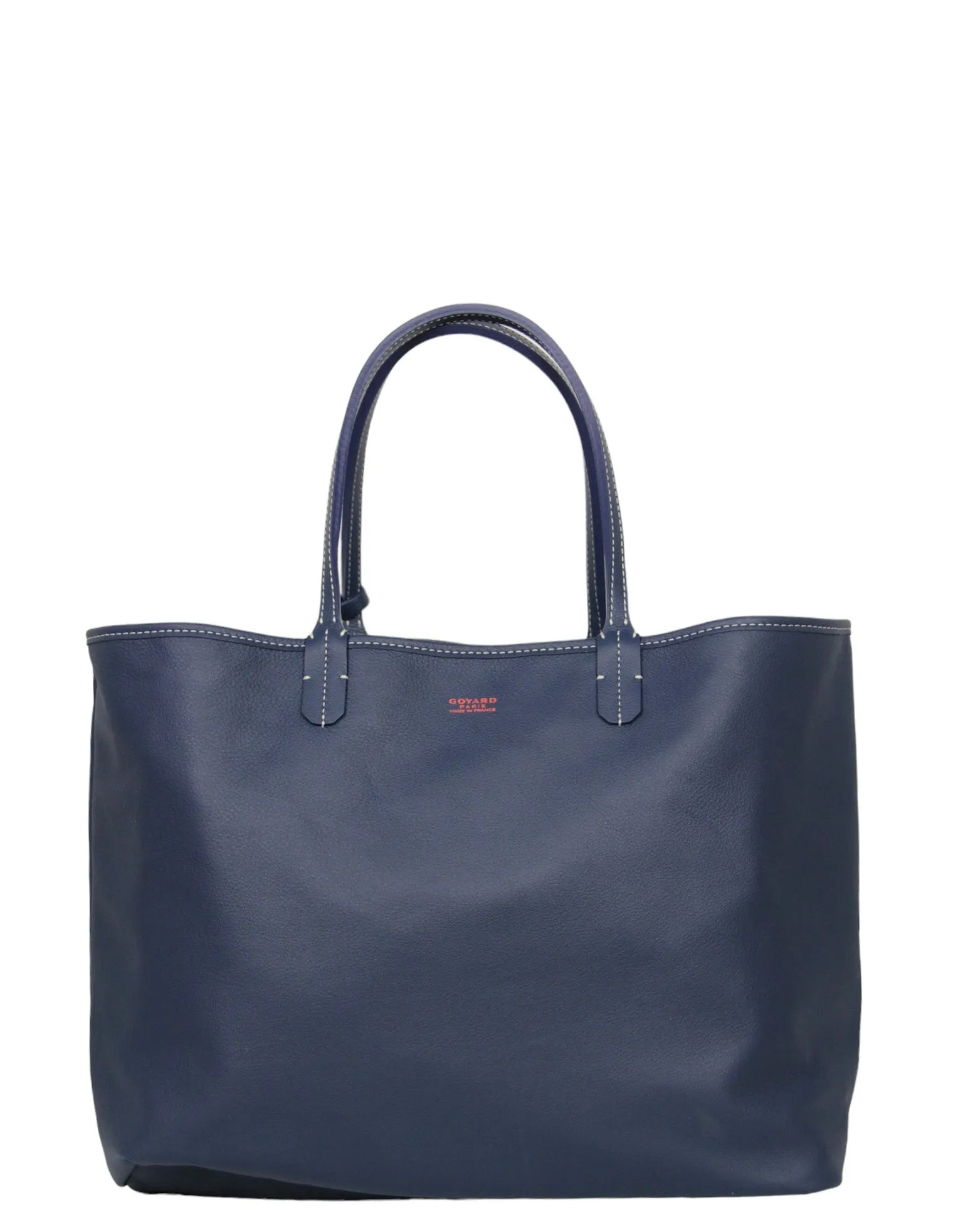 Goyard Navy Canvas/ Leather Reversible Anjou PM Tote Bag
