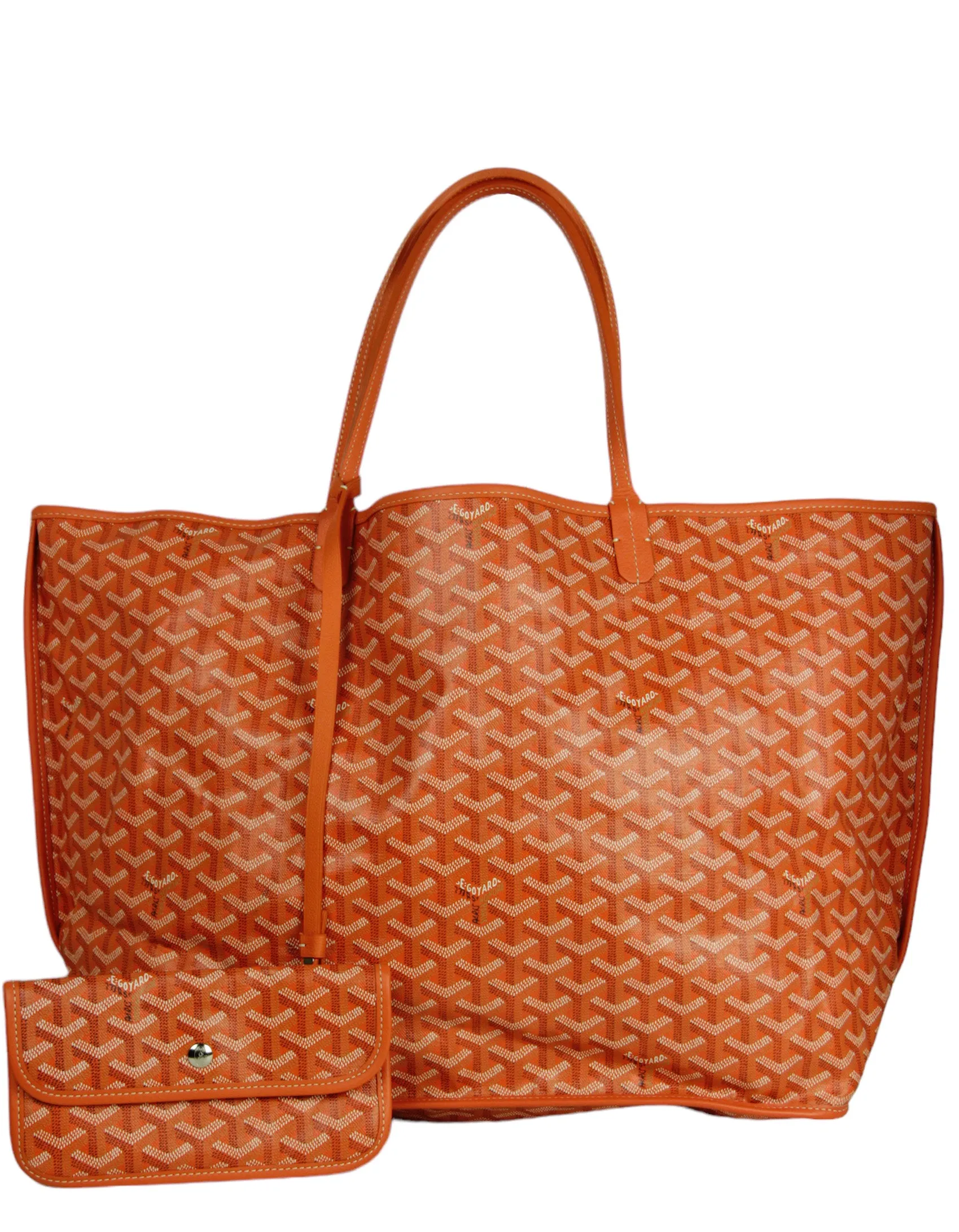 Goyard Orange Canvas/ Leather Reversible Anjou GM Tote