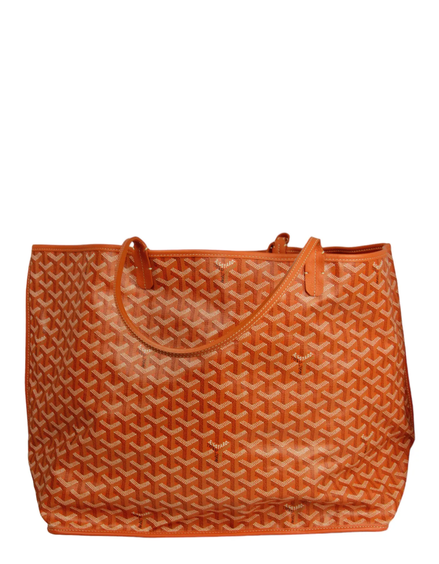 Goyard Orange Canvas/ Leather Reversible Anjou GM Tote