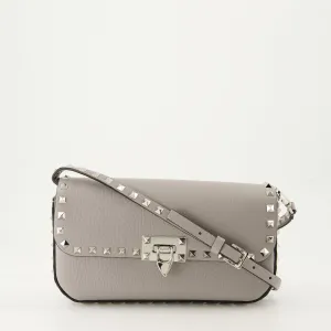 Gray Leather Crossbody Bag