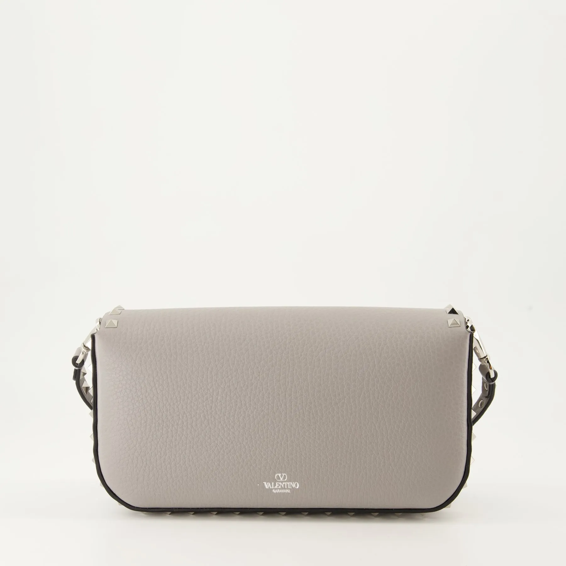 Gray Leather Crossbody Bag