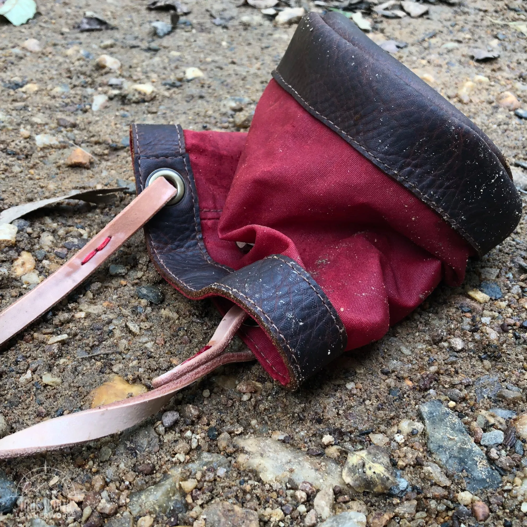 Gray Waxed Canvas and Leather Bucket (12 ounce)