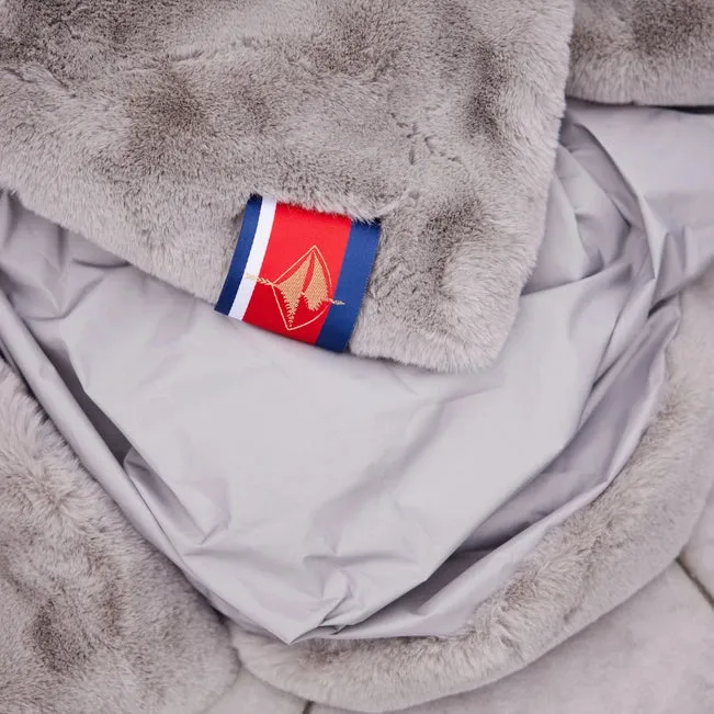 Grey Luxe Faux Fur Blanket