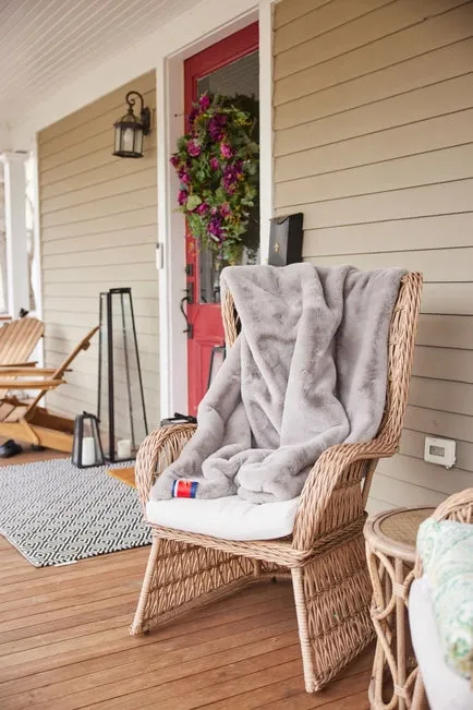 Grey Luxe Faux Fur Blanket