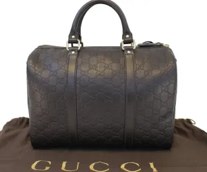 GUCCI 265697 GG Guccissima Leather Chocolate Boston Bag