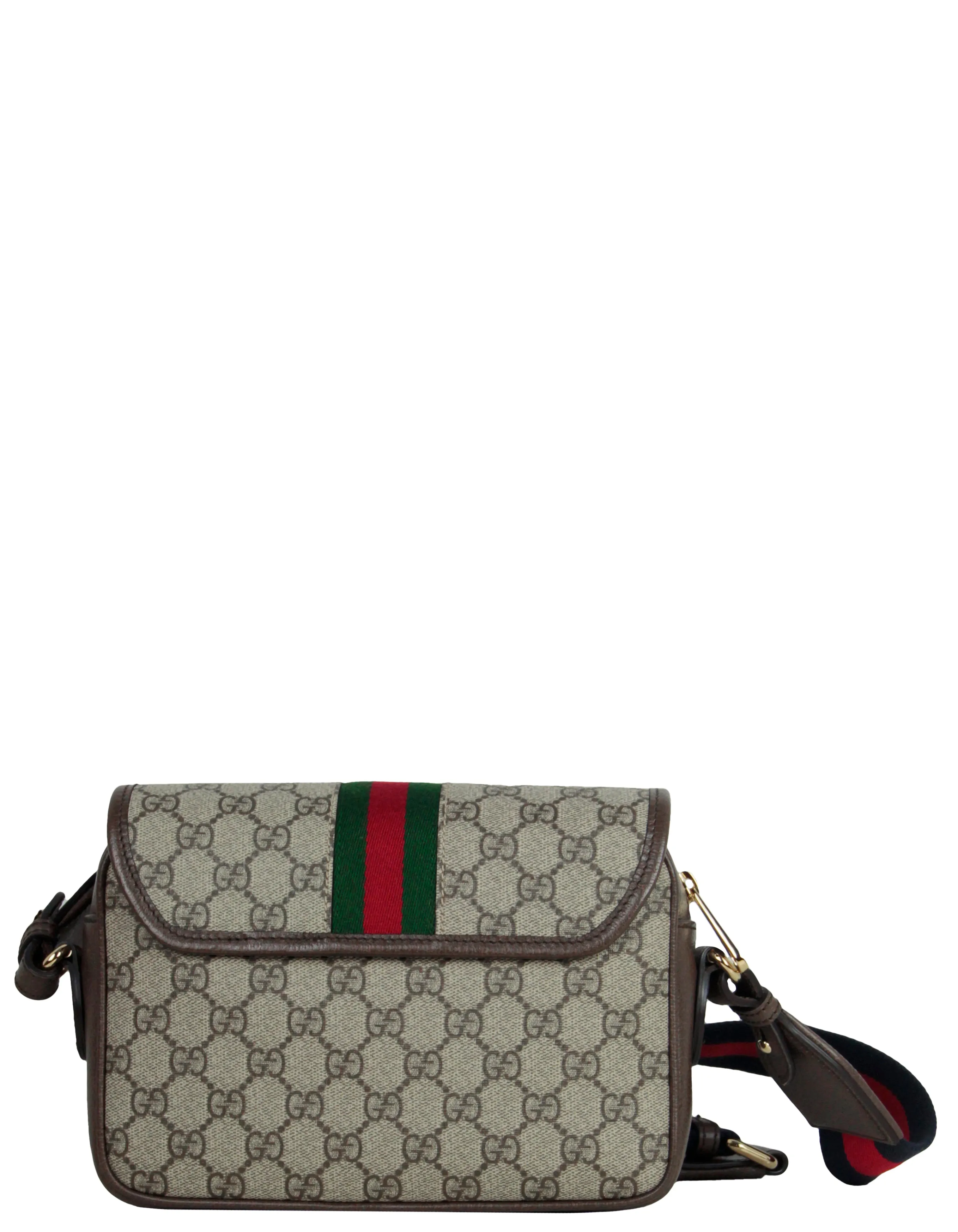Gucci Beige/Ebony Ophidia Mini GG Supreme Crossbody Shoulder Bag