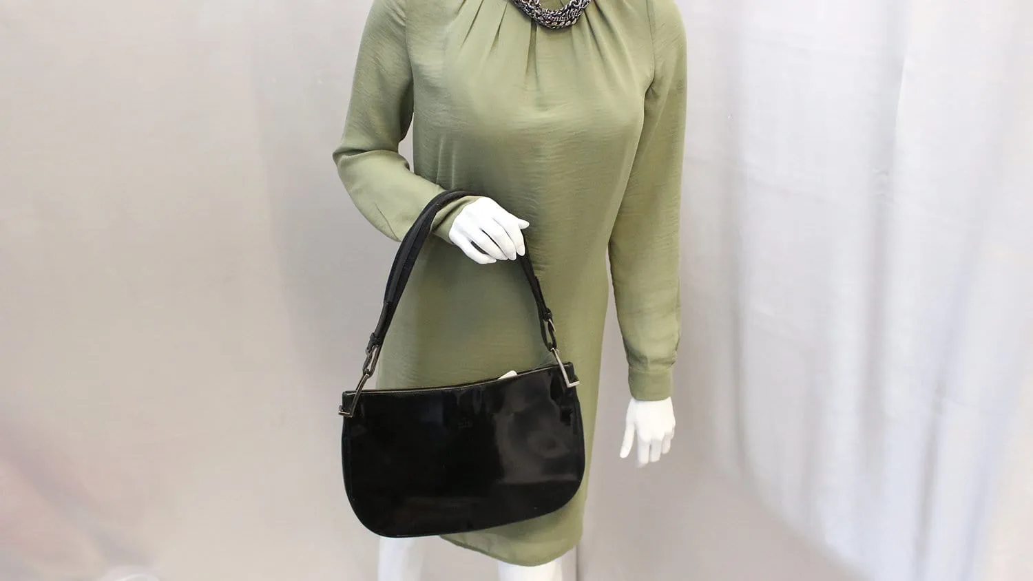 GUCCI Black Leather Hobo Shoulder Bag - Sale