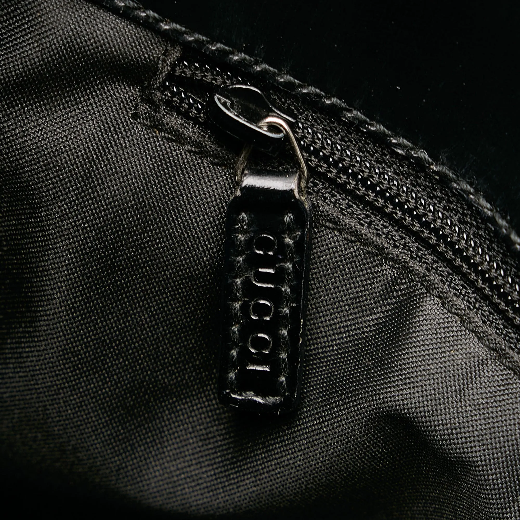 Gucci Black Nylon/ Leather GG Print Shoulder Bag