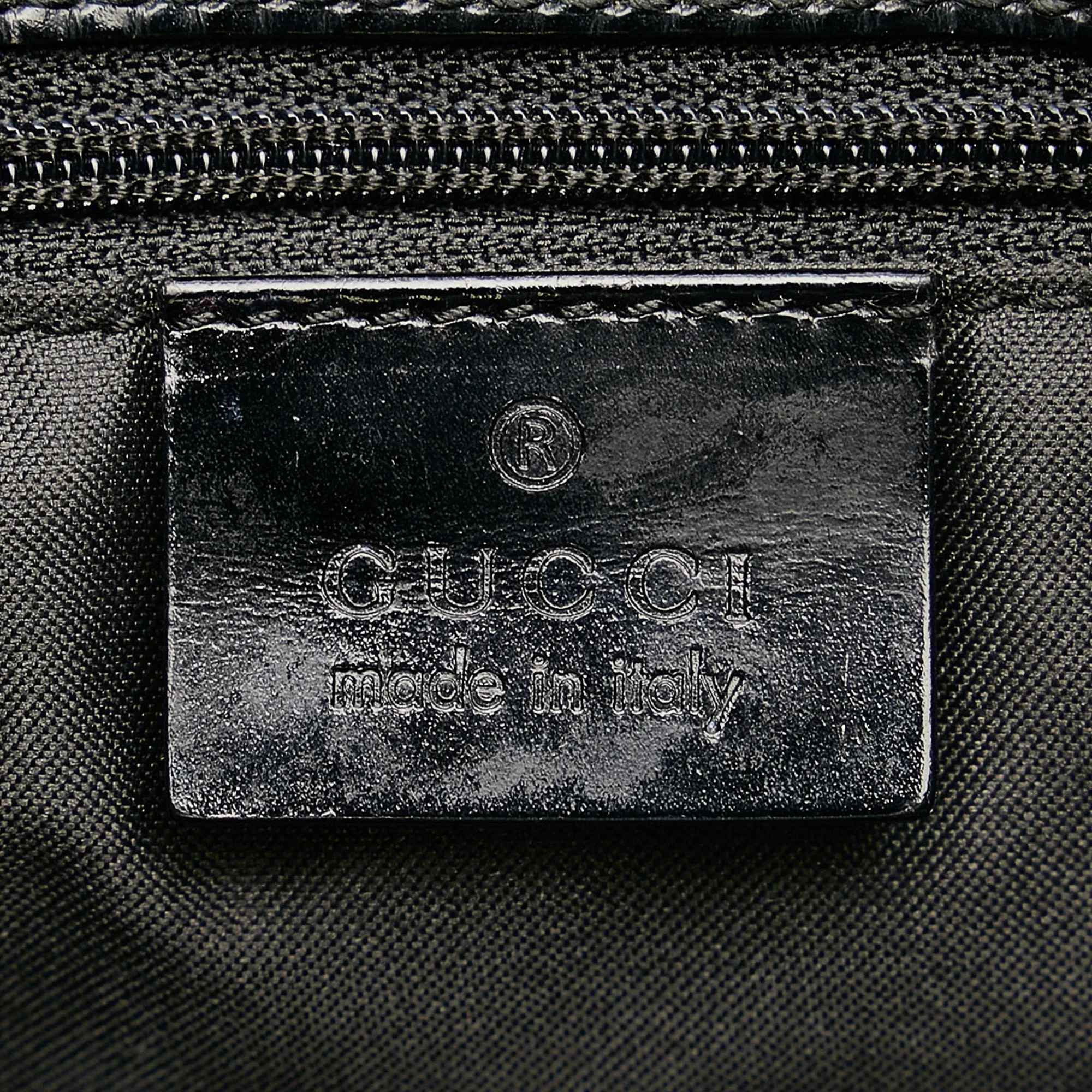 Gucci Black Nylon/ Leather GG Print Shoulder Bag