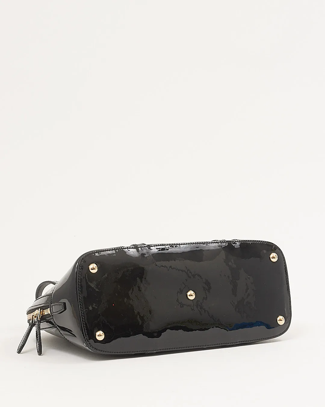 Gucci Black Patent GG Microguccissima Nice Dome Large Bag