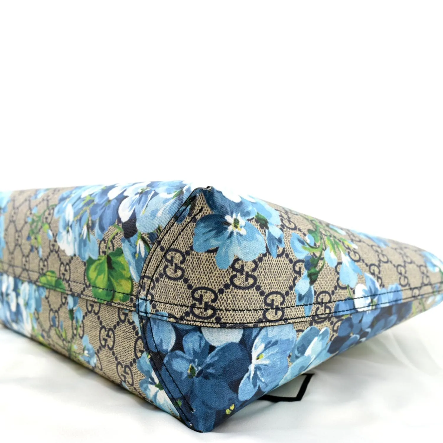 GUCCI Blooms Reversible GG Print Floral Supreme Tote Bag Blue 546323