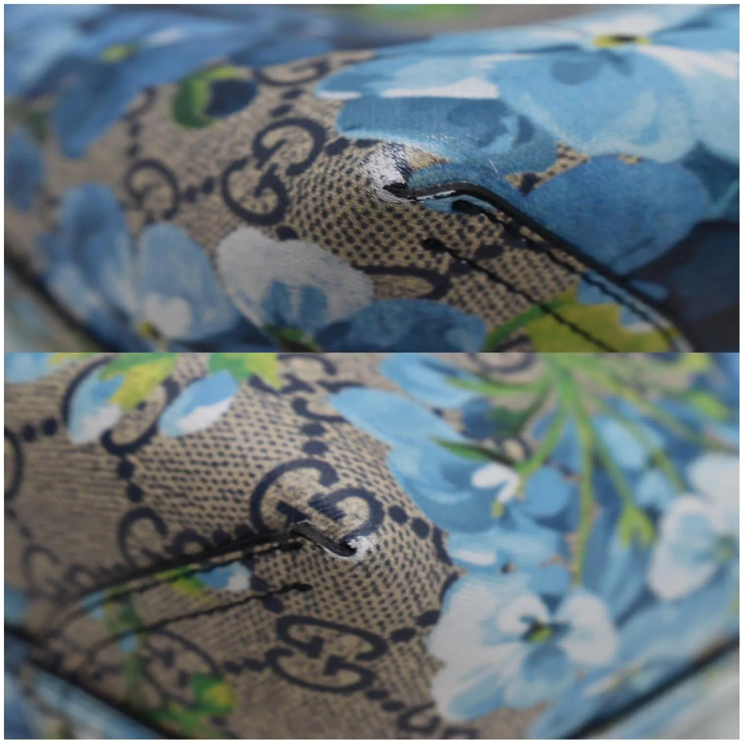 GUCCI Blooms Reversible GG Print Floral Supreme Tote Bag Blue 546323
