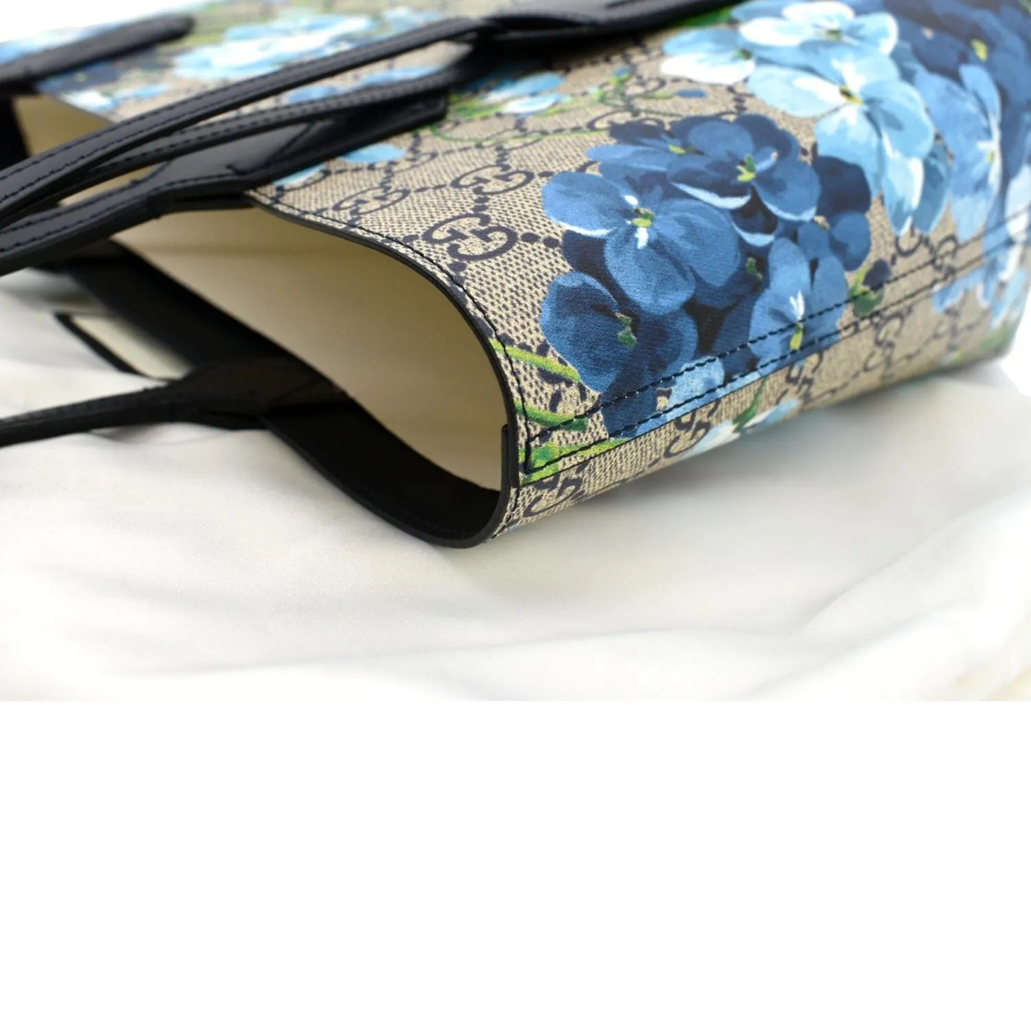 GUCCI Blooms Reversible GG Print Floral Supreme Tote Bag Blue 546323