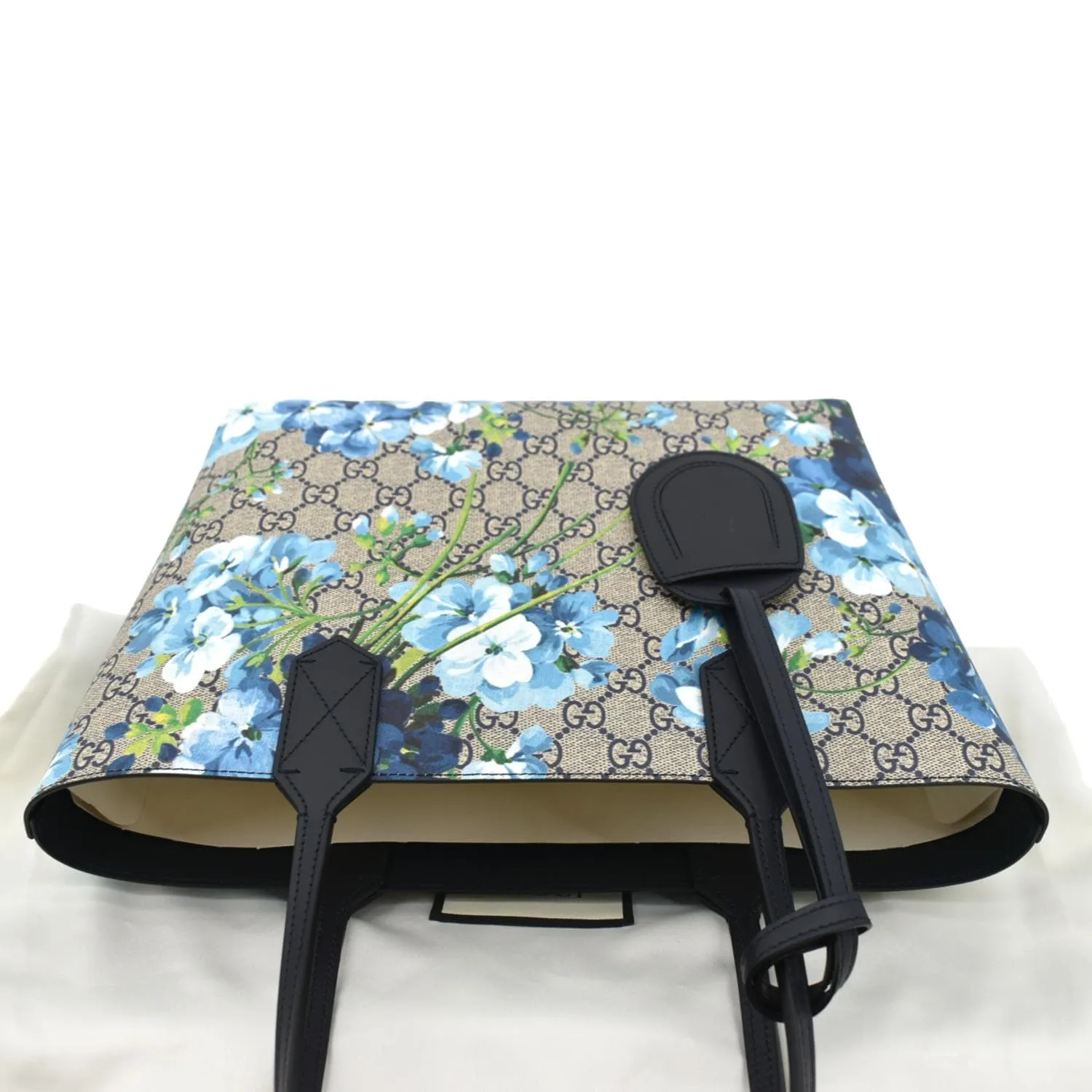 GUCCI Blooms Reversible GG Print Floral Supreme Tote Bag Blue 546323