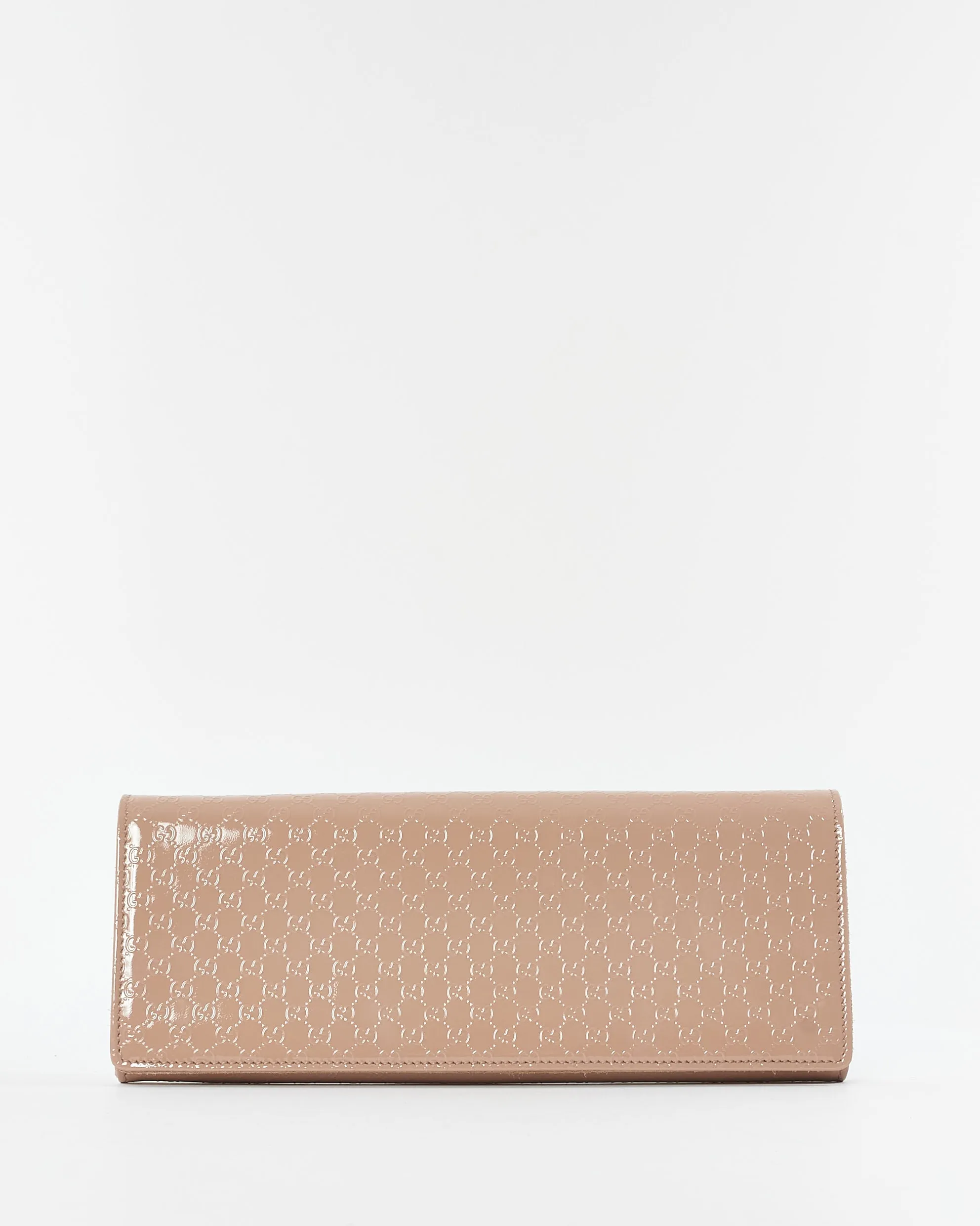 Gucci Blush Guccissima Patent Leather Broadway Clutch