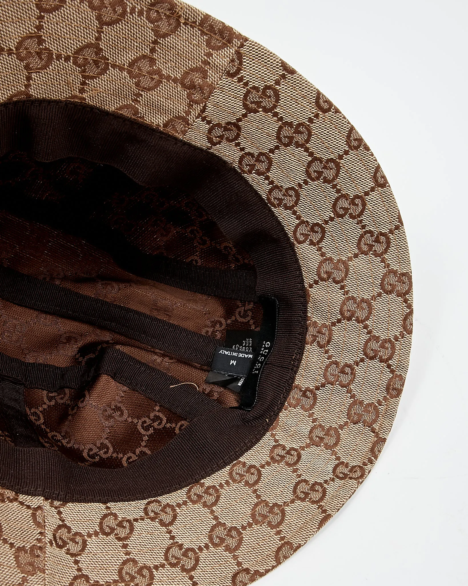 Gucci Brown GG Supreme Canvas Bucket Hat - M