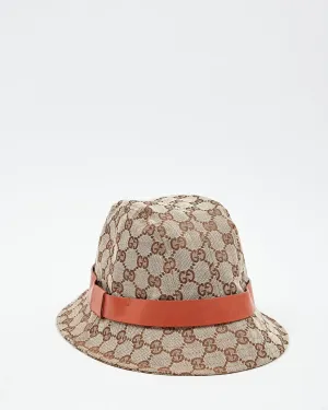 Gucci Brown GG Supreme Canvas Bucket Hat - M