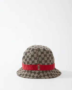 Gucci Brown/Navy GG Canvas Bucket Hat - S