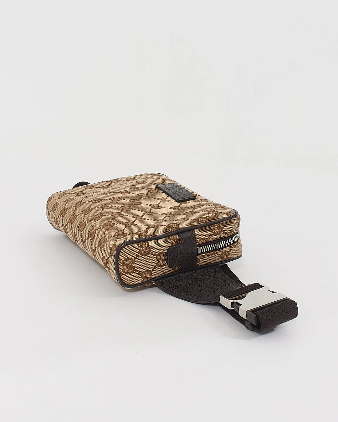 Gucci Dark Brown GG Canvas Belt Bag