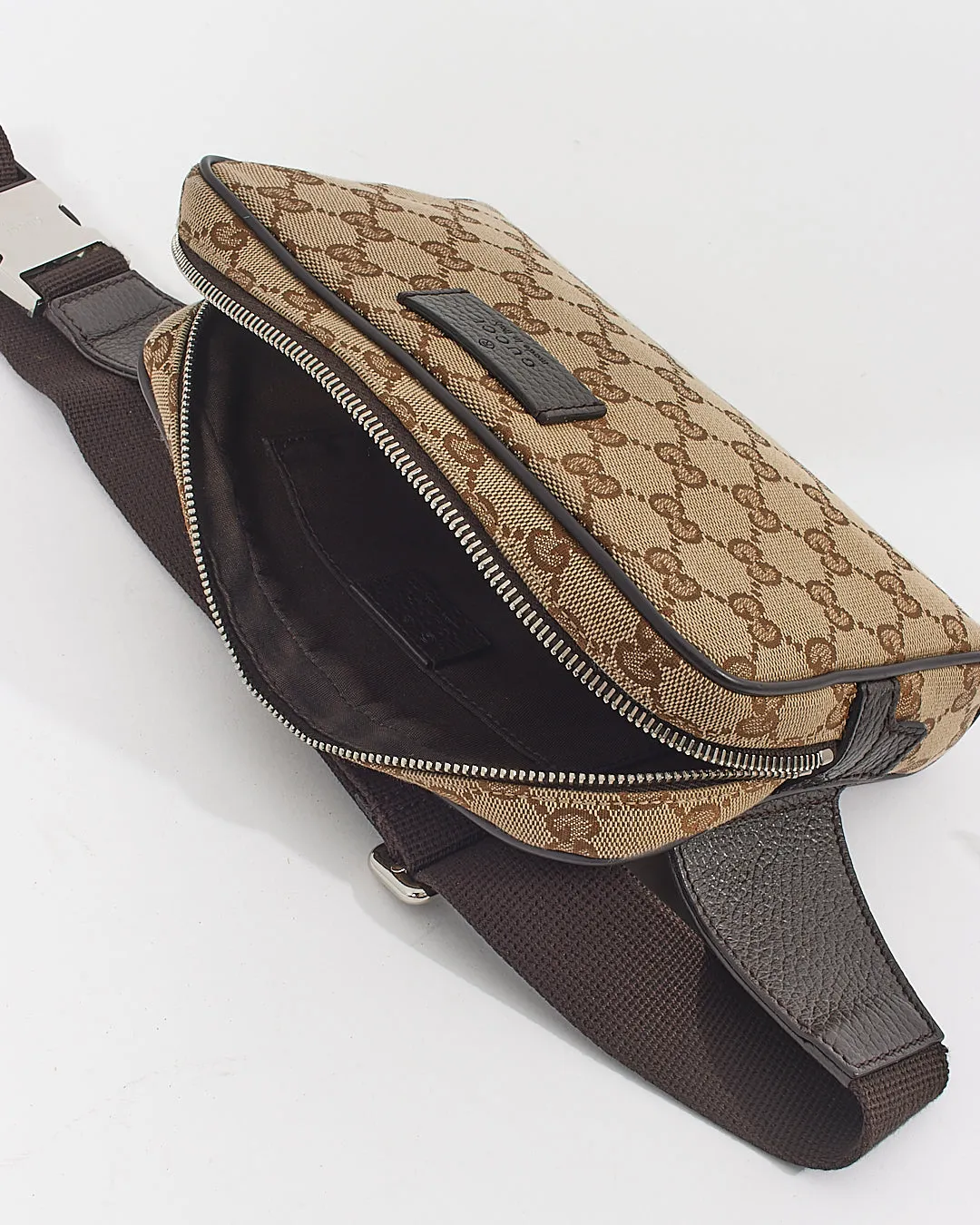 Gucci Dark Brown GG Canvas Belt Bag