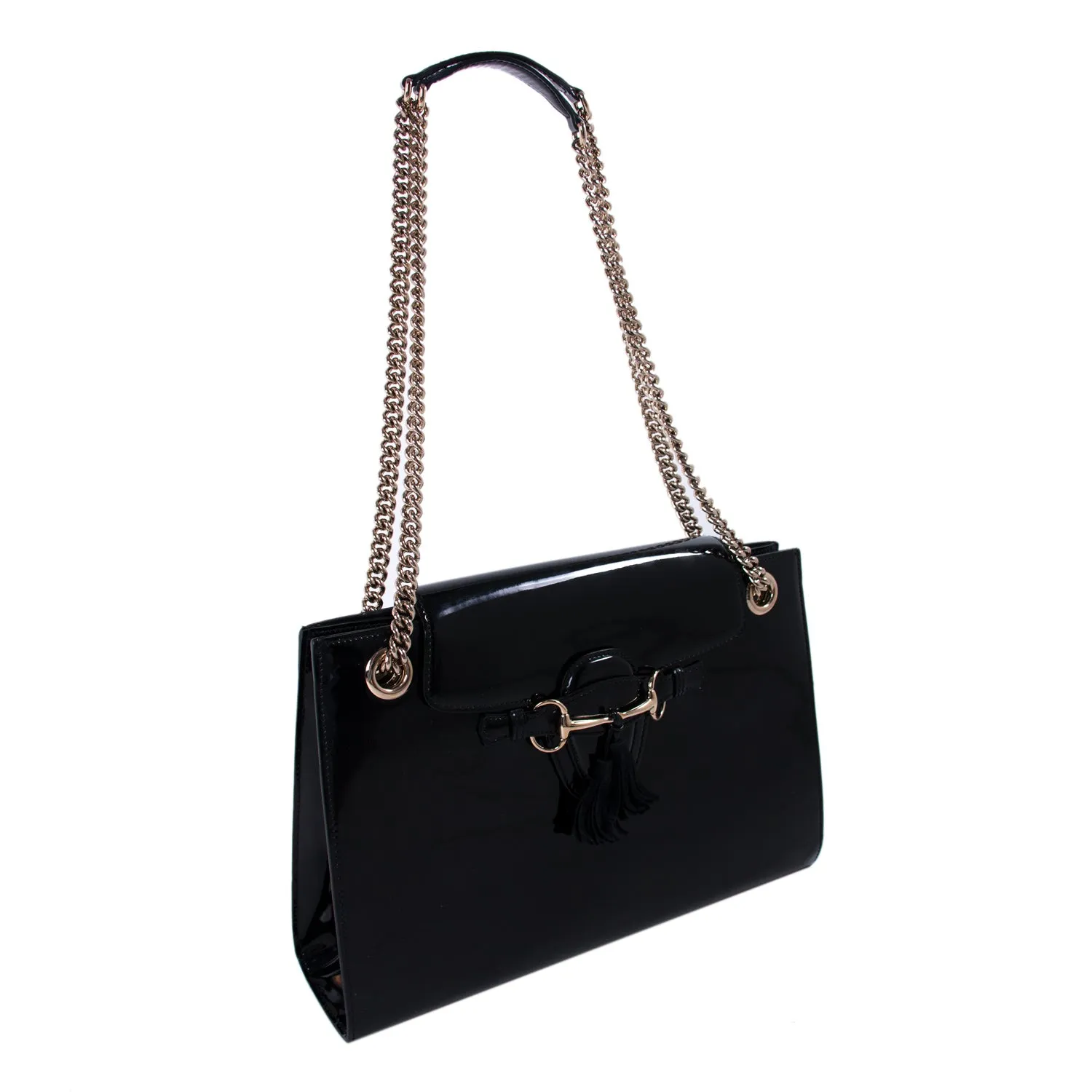 Gucci Emily Large Patent Leather Shoulder Bag