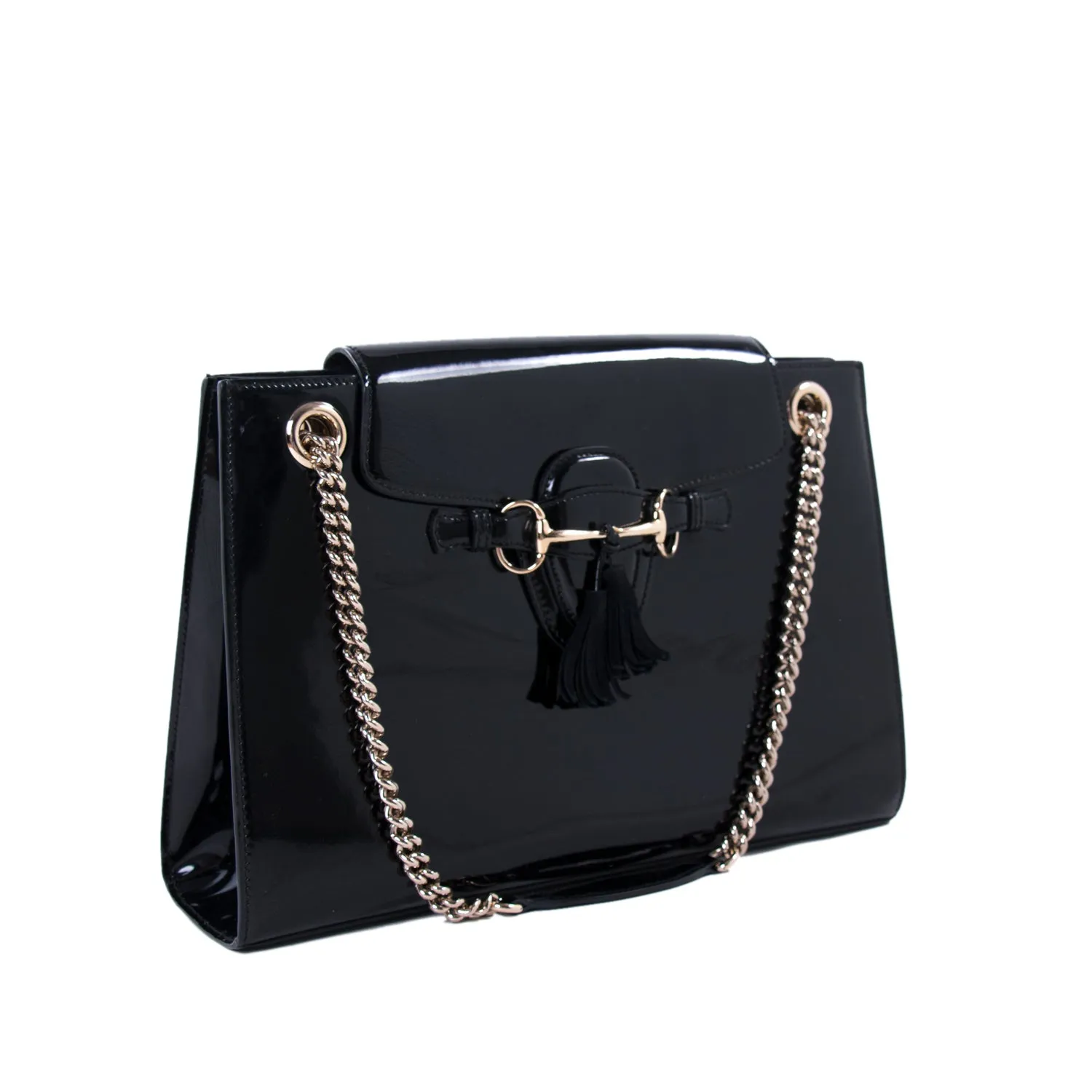 Gucci Emily Large Patent Leather Shoulder Bag