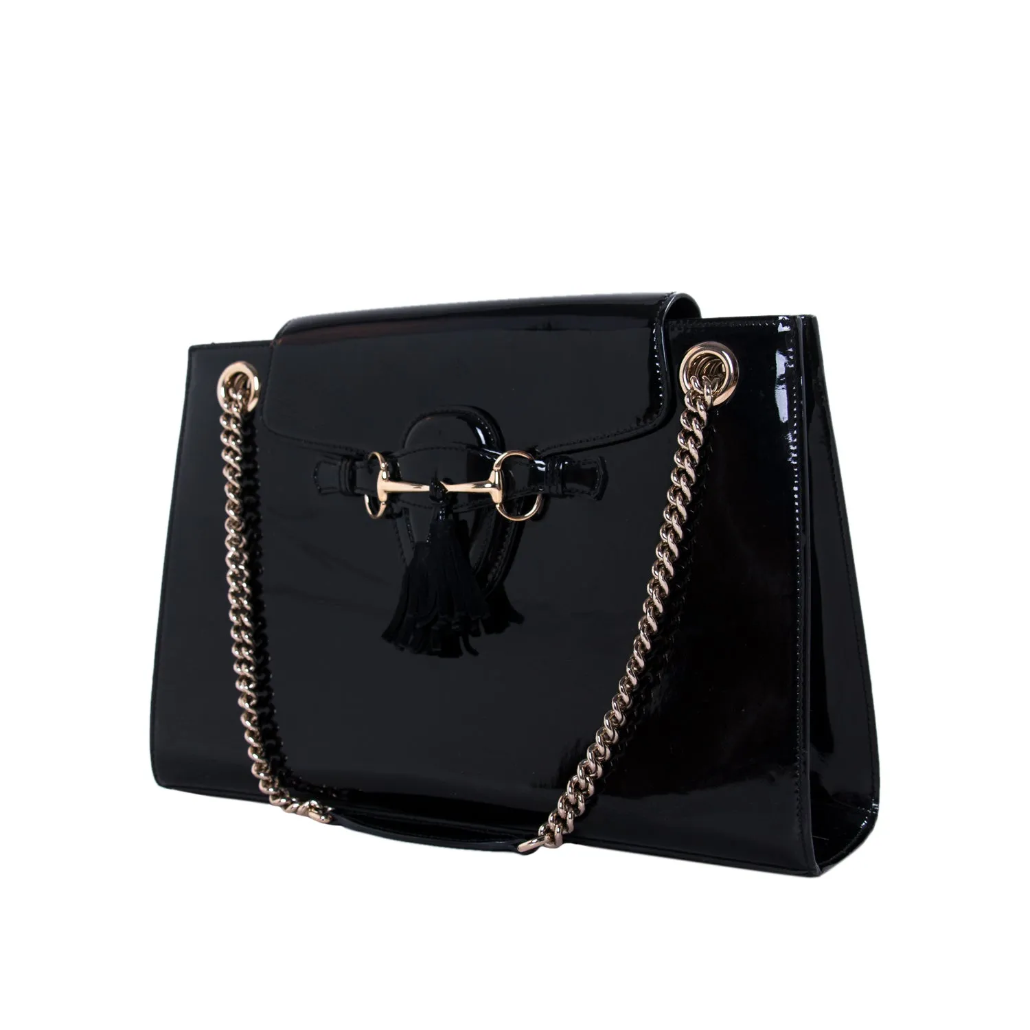 Gucci Emily Large Patent Leather Shoulder Bag