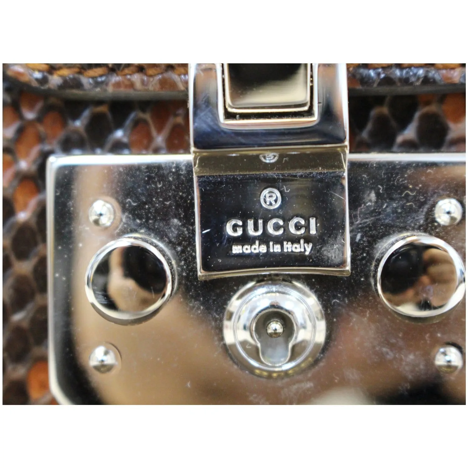 GUCCI Lady Lock Python Small Top Handle Satchel Bag 331823 - Last Call