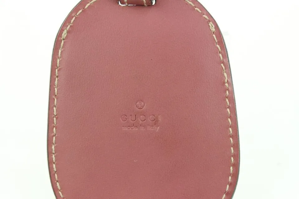 Gucci Mauve Leather Reversible Blooms Tote Clochette Bag Charm 37gz413s