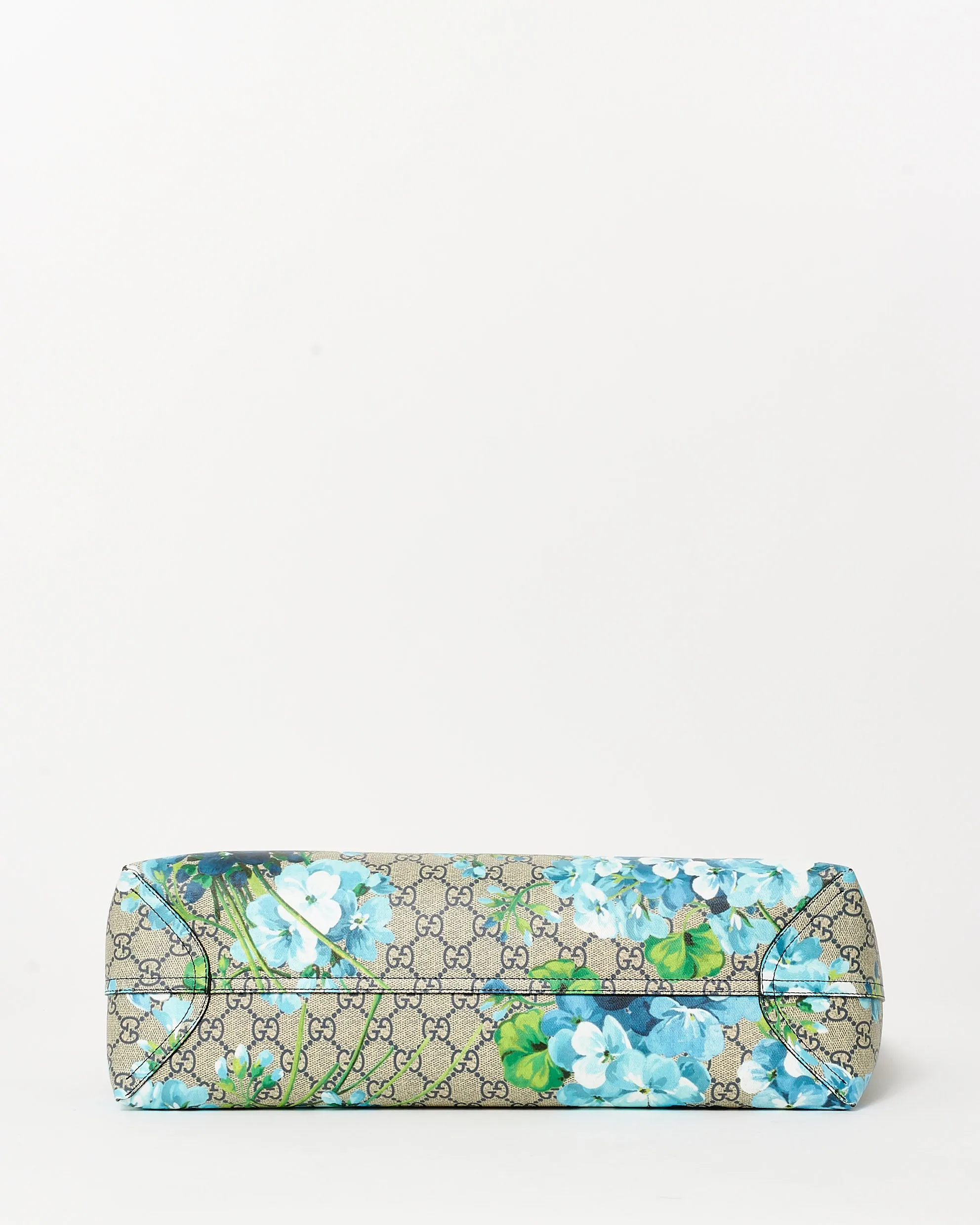 Gucci Monogram Coated Canvas & Blue Flower Reversible Tote Bag