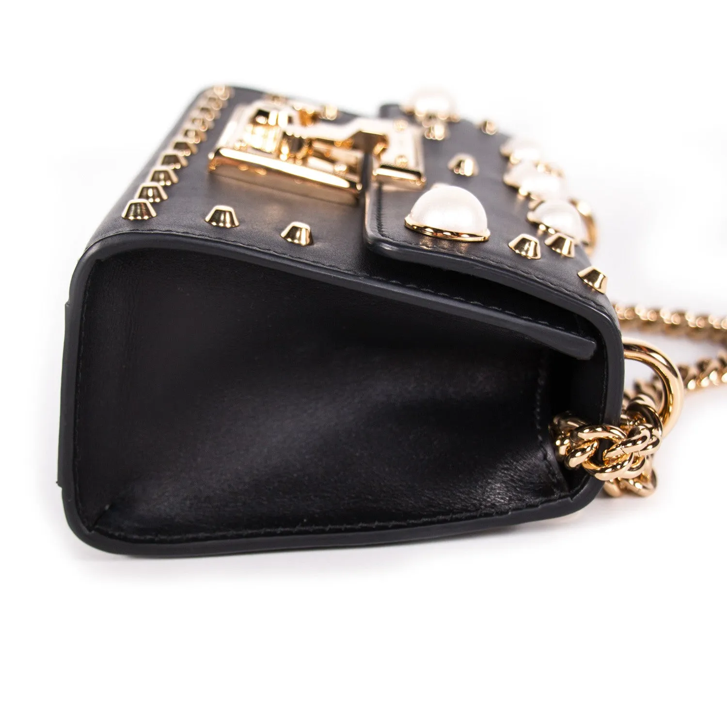 Gucci Padlock Studded Leather Shoulder Bag