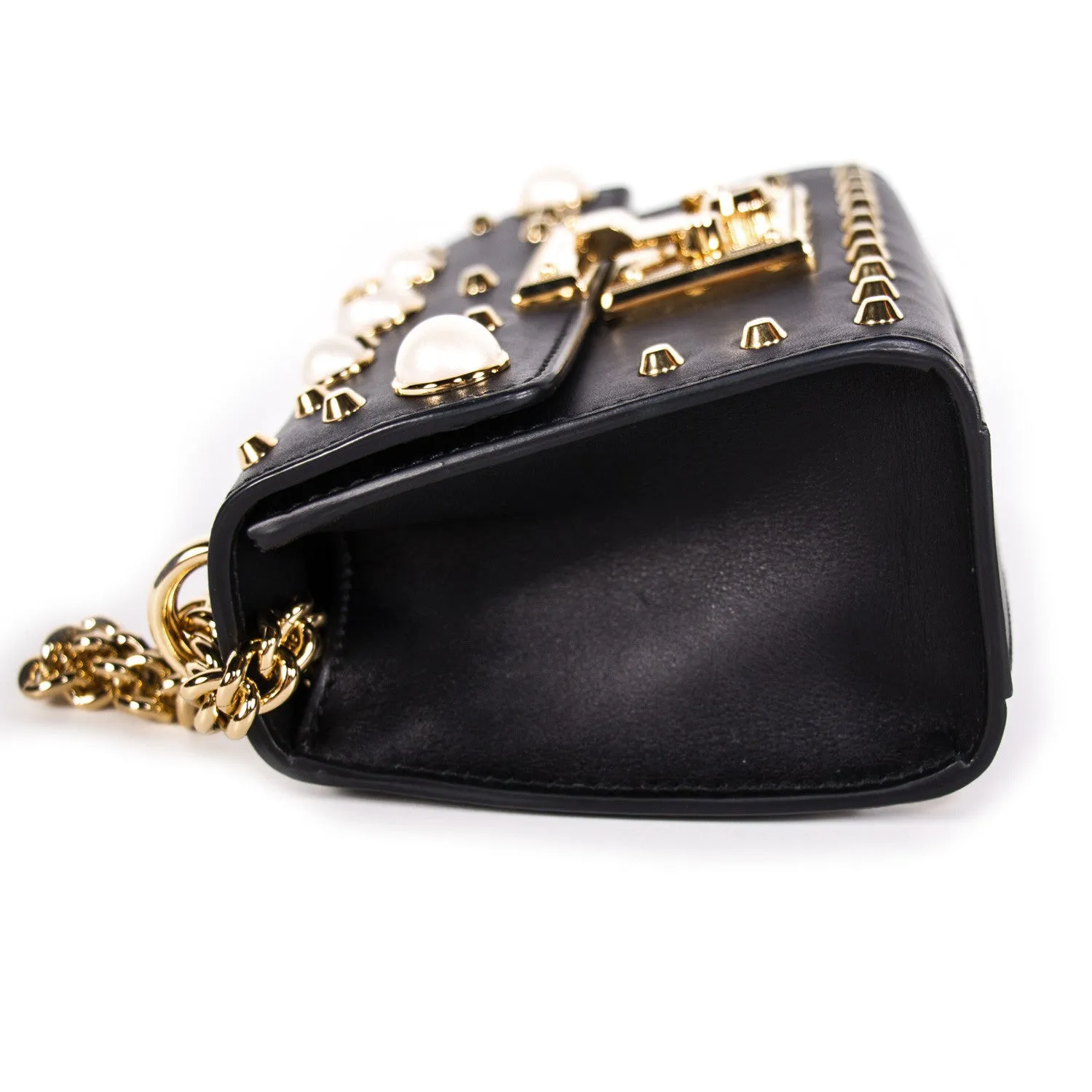 Gucci Padlock Studded Leather Shoulder Bag