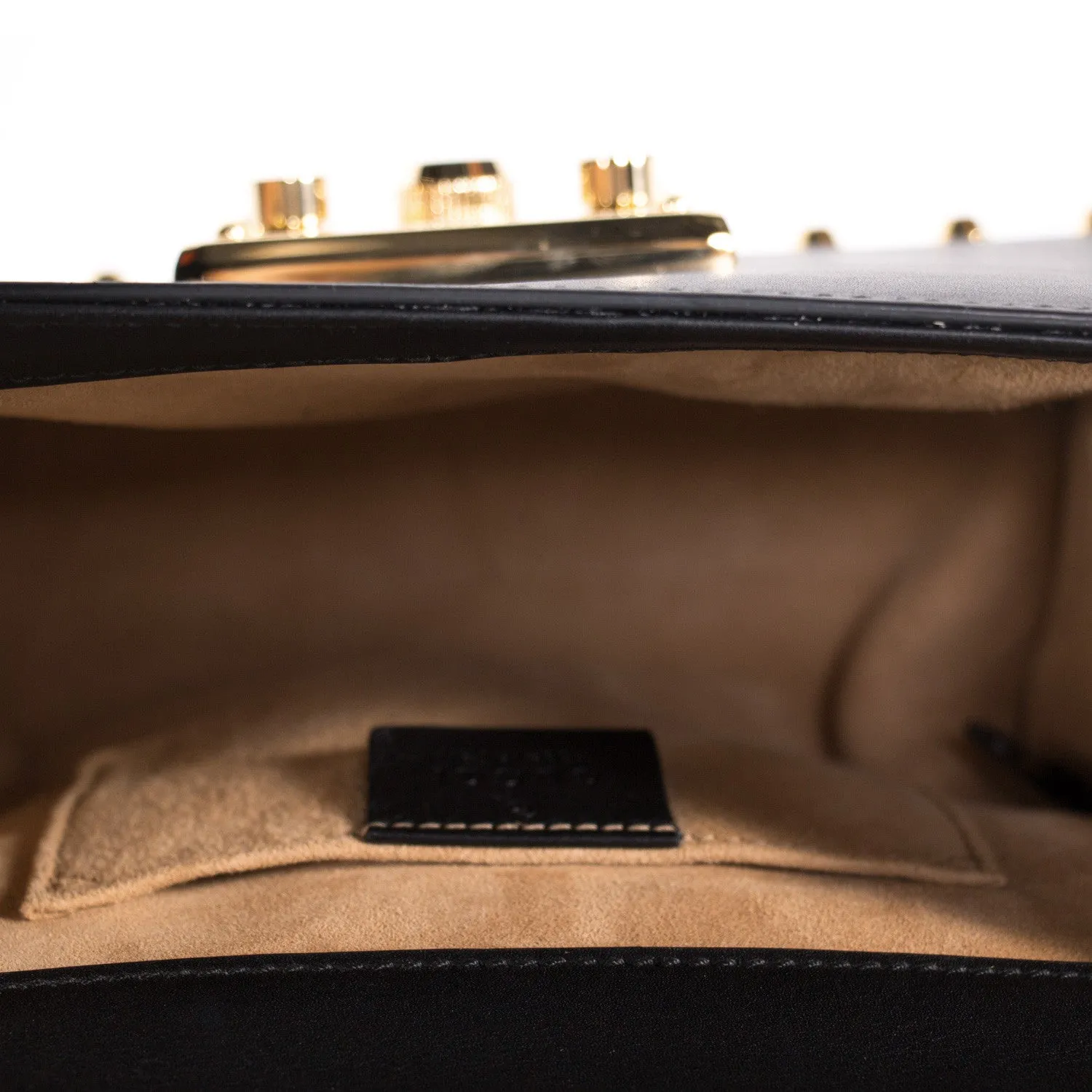 Gucci Padlock Studded Leather Shoulder Bag